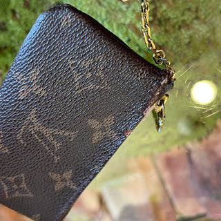 LOUIS VUITTON Key Cles Monogram Canvas Brown Vintage Pouch