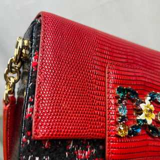 DOLCE & GABBANA DG Millennials Mini Red Tweed Crossbody