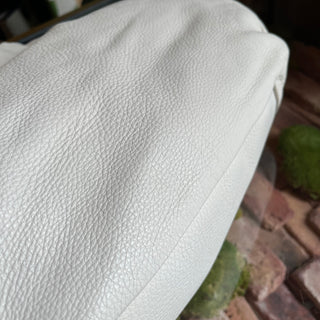 PRADA White Daino Leather Two-Way Hobo Bag