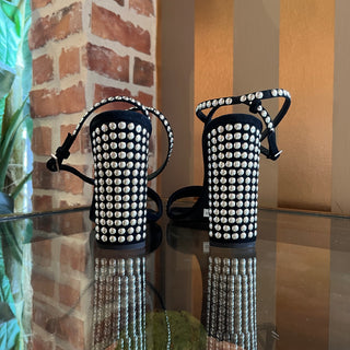 GIUSEPPE ZANOTTI Black Suede Stud Sandals SZ 40 (US 10)