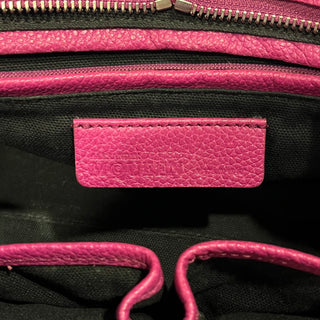 ALEXANDER MCQUEEN Small Skull Padlock Fuchsia Grained Calfskin Zip Tote Bag