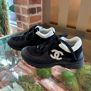 CHANEL Interlocking CC Logo Mesh Sneakers SZ 36.5