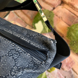 GUCCI Black Denim GG Monogram Belt Bag