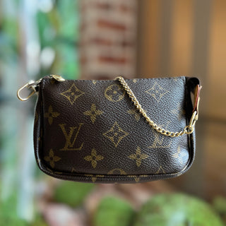 LOUIS VUITTON Pochette Accessories Mini Brown Monogram Canvas Pouch