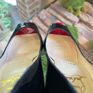 CHRISTIAN LOUBOUTIN New Very Prive 120MM Black Patent Leather Pumps SZ 38