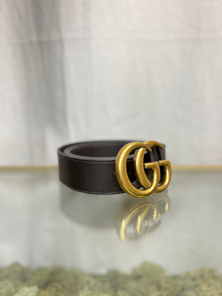 GUCCI GG Marmont Brown Leather Belt 100/40