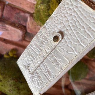 BRAMIN White Croc Embossed Iridescent Crossbody