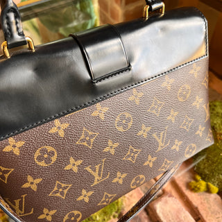 LOUIS VUITTON One Handle Noir Monogram Canvas Top Handle Bag