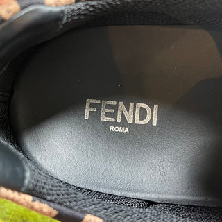 FENDI FF Print Brown/Black Mesh Sneakers SZ 9