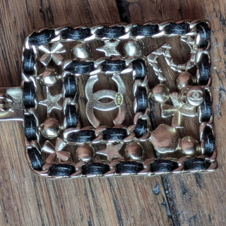 CHANEL CC Perfume Bottle Gold Tone Pearl Crystal Strass Brooch