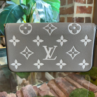 LOUIS VUITTON Felicie Pochette Dove Cream Monogram Empriente Leather Shoulder Bag