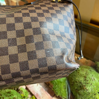 LOUIS VUITTON Neverfull MM Damier Ebene Brown Canvas Tote Bag