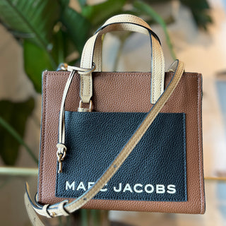 MARC JACOBS Grind Mini Bicolor Leather Tote Bag