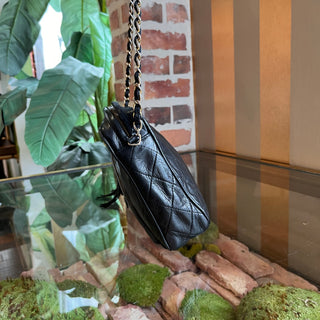 CHANEL Black Quilted Lambskin Front Pocket Tassel CC Vintage Crossbody Bag