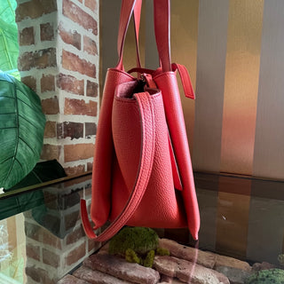 Celine Orange Grained Calfskin Trifold Shoulder Bag TS3109