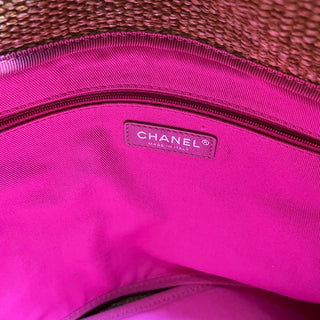 CHANEL Deauville Large Printed Logo Mixed Fibers Shopping Tote
