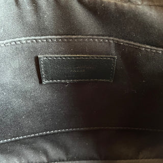 SAINT LAURENT Lou Black Matelassé Monogram Calfskin Leather Camera Bag