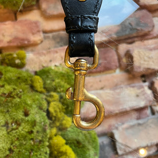 DIOR Blue Embroidered Christian Dior Paris Bag Strap
