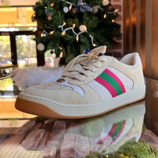 GUCCI Screener GG Monogram Web Stripe Sneakers SZ41(11US)