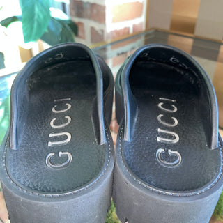 GUCCI Perforated G Black Rubber Platforms SZ 36