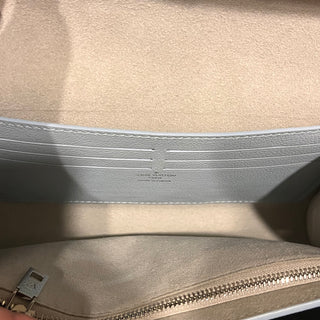 LOUIS VUITTON Lockme Clutch Light Blue Grained Calfskin Leather Shoulder Bag