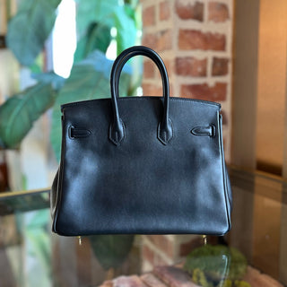 HERMES Birkin 25 Noir Swift Top Handle