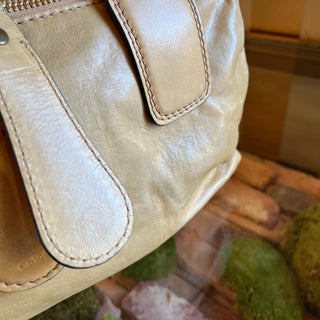 CHLOE Bay Beige Leather Quilted Tote Bag