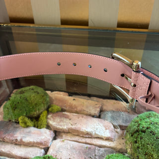 GUCCI Pink Leather Micro Guccissima Embossed Belt Size 90/36