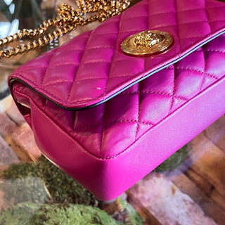 VERSACE Dark Fuchsia Quilted La Medusa Chain Crossbody