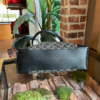 GUCCI Denim Ophidia Medium Black GG Denim Tote