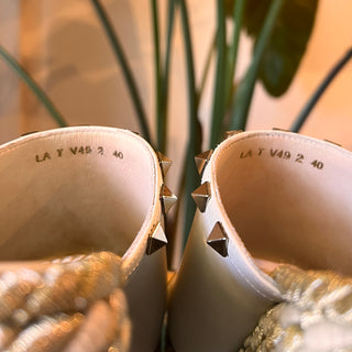 VALENTINO Rockstud Accent Leather Espadrilles SZ 40