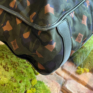 MCM Dieter Green Nylon Camo Tote Bag