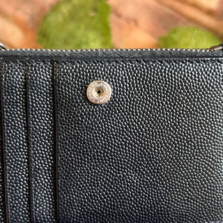 SAINT LAURENT Black Grain De Poudre Cassandra Bifold Wallet