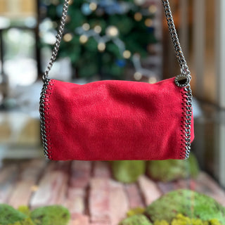 STELLA MCCARTNEY Falabella Red Vegan Shaggy Deer Crossbody Bag