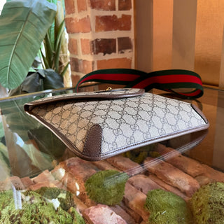 GUCCI Neo Vintage Medium GG Supreme Monogram Web Flap Crossbody