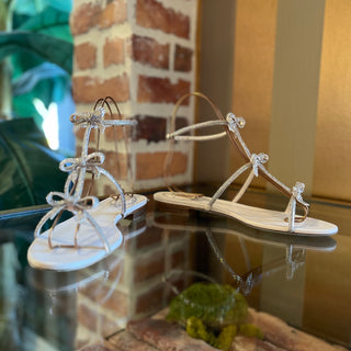 RENE CAOVILLA Light Pink Leather Crystal Sandals SZ 39 (US 9)