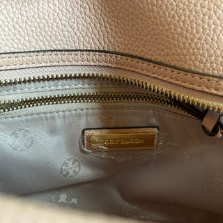 TORY BURCH Theo Mini Slouchy Pink Leather Tote Bag