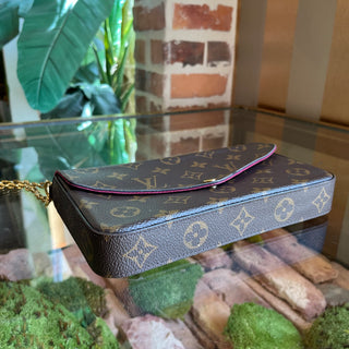 LOUIS VUITTON Felicie Pochette Brown Monogram Canvas Crossbody