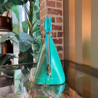 LOUIS VUITTON Monogram Vernis Alma Turquoise PM