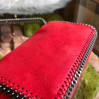 STELLA MCCARTNEY Falabella Red Vegan Shaggy Deer Crossbody Bag