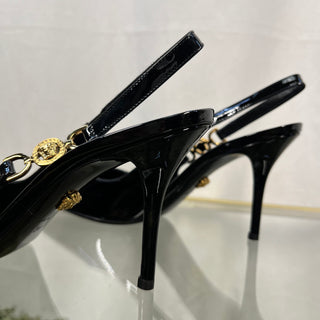 VERSACE 95' SlingBack Pumps 85mm Black SZ36