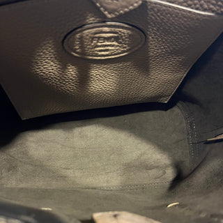 FENDI Selleria Gray Leather Tote Bag