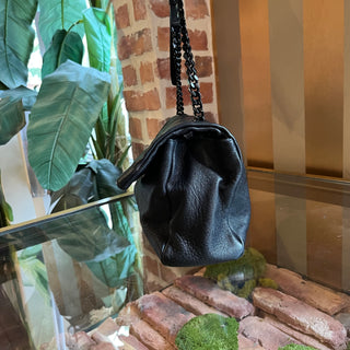 SAINT LAURENT West Hollywood Black Grained Leather Shoulder Bag