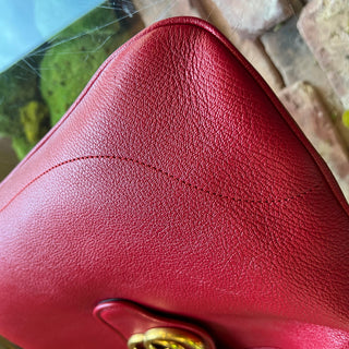 GUCCI Aphrodite Medium Red Goatskin Hobo Bag Hibiscus Red