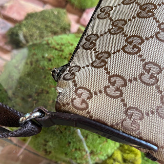 GUCCI Reins GG Monogram Canvas Brown Crossbody Bag