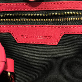 BURBERRY Canterbury Pink Haymarket Check Coated Canvas Leather Tote Bag