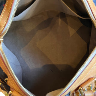 LOUIS VUITTON Courtney MM Black Monogram Multicolor Canvas Satchel Bag