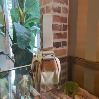 PRADA Beige Tessuto Double Pocket Shoulder Bag