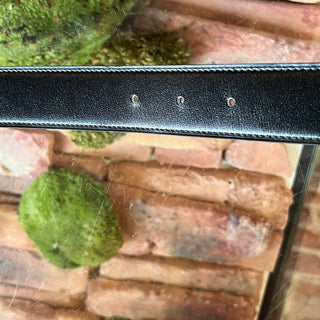 HERMES Black Brown Reversible Palladium H Buckle Belt SZ100(14US)