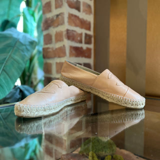 CHANEL CC Nude Lambskin Espadrilles SZ 41 (US 11)